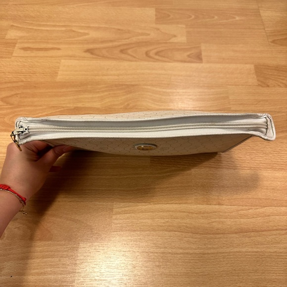 AUTHENTIC Christian Dior Vintage Honeycomb Monogram Zipper Clutch - Picture 3 of 8